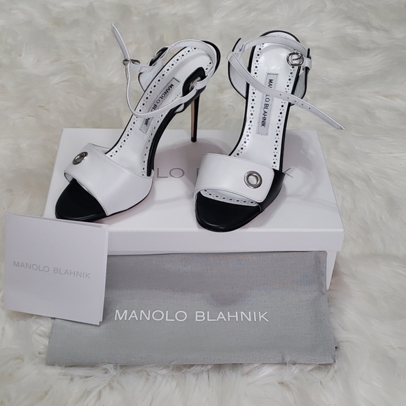 MANOLO BLAHNIK KUKA COLOR BLOCK SANDAL - Picture 1 of 8